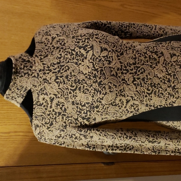 Free people keyhole shoulder open back long sleeve brocade style dress - Picture 1 of 7